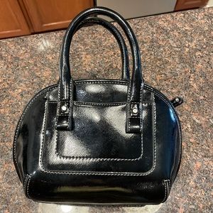 Nine West Faux Black Crossbody Purse w/orange tassel